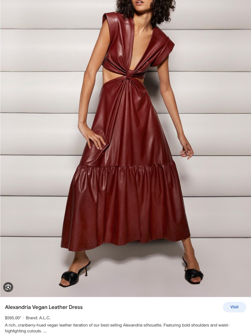 A.L.C. Alexandria Vegan Leather Dress in Cranberry